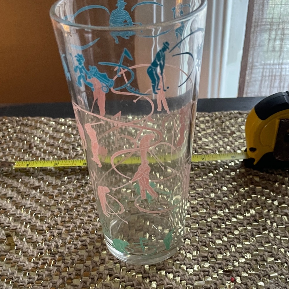 Vintage Golf Themed Glass Tumbler